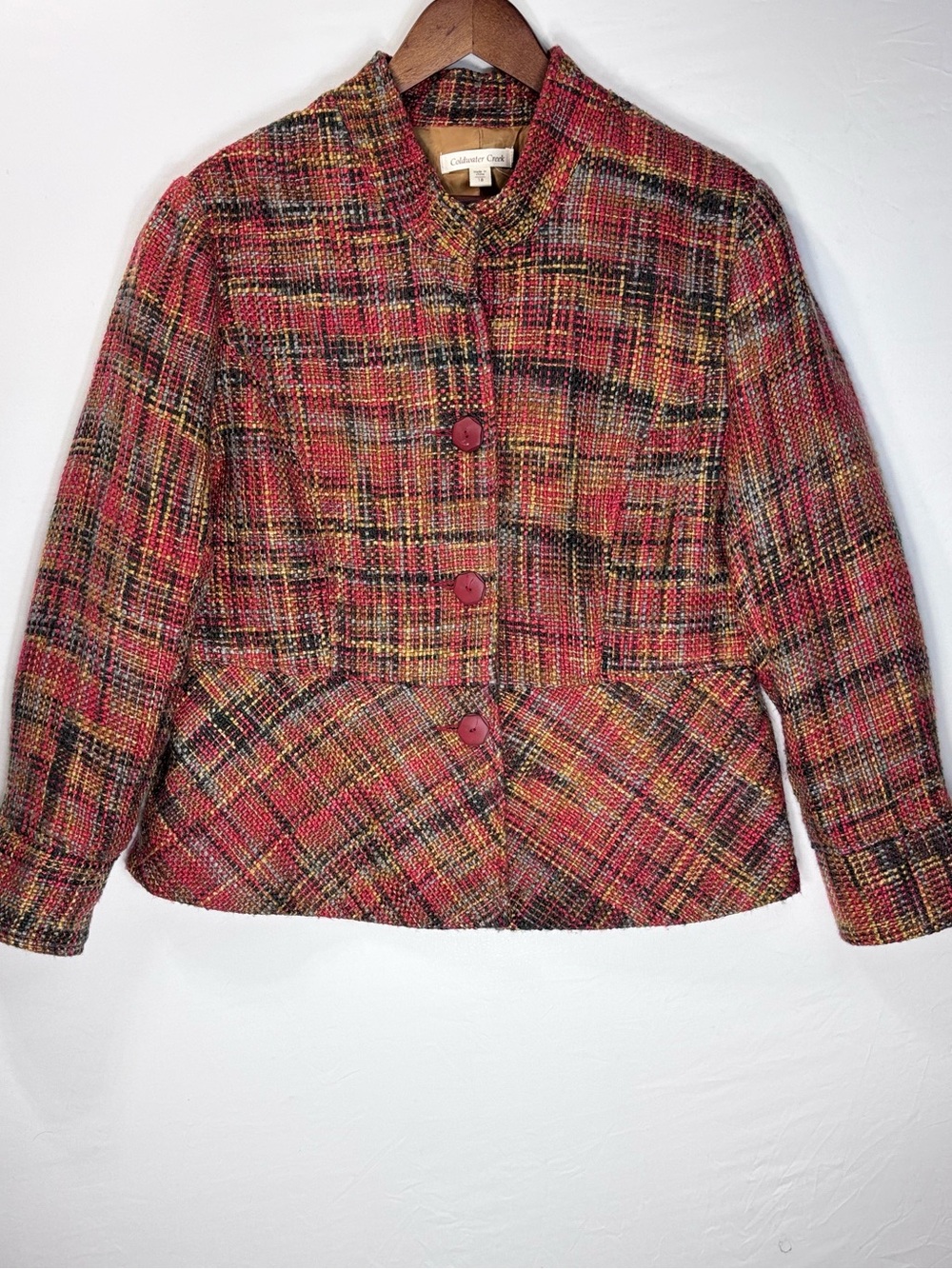 Coldwater Creek Multicolor Tweed Button-Front Blazer